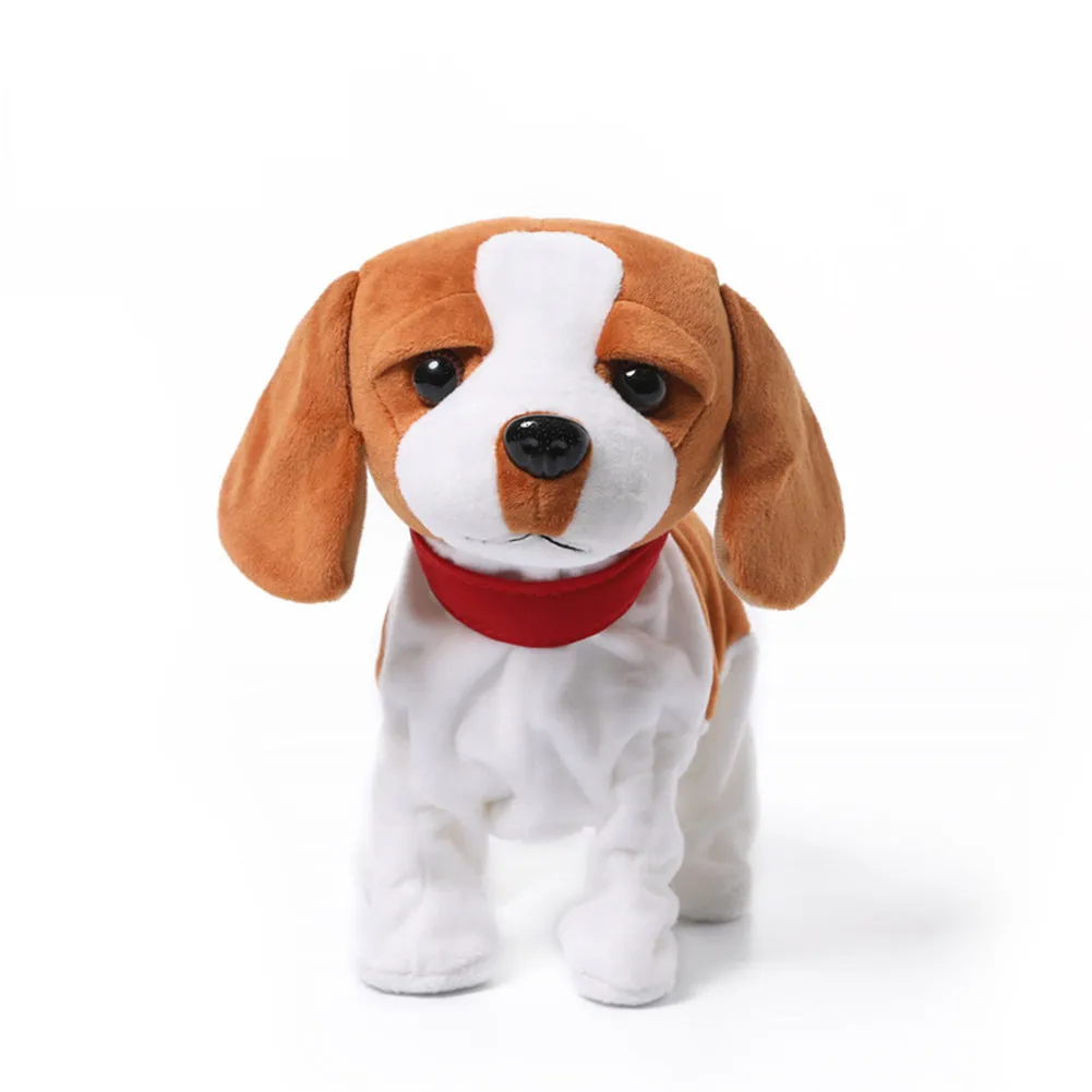 Kids Electric Walking Dog Cute Plush Puppy with Music Barking Function Recognition Educational Toy Wrinkle dog