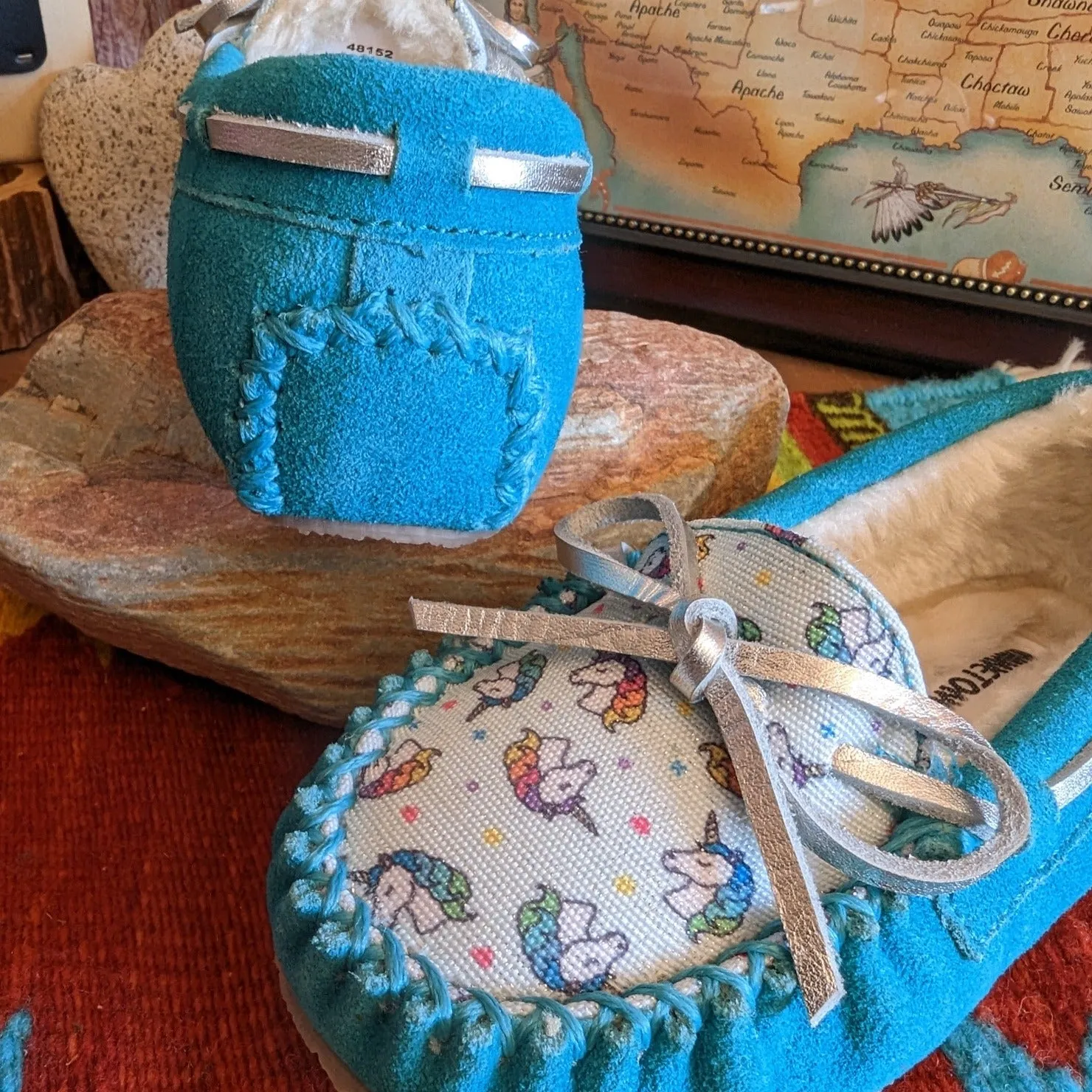 Kids' Moccasin Slippers, the "Cassie" by Minnetonka