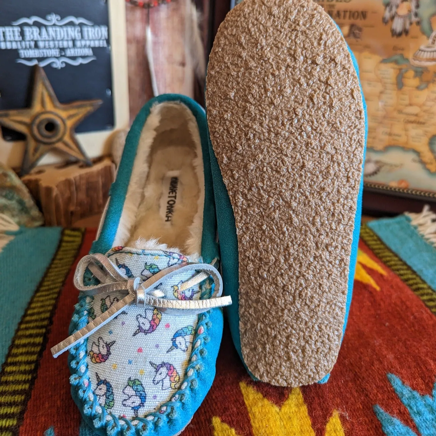 Kids' Moccasin Slippers, the "Cassie" by Minnetonka