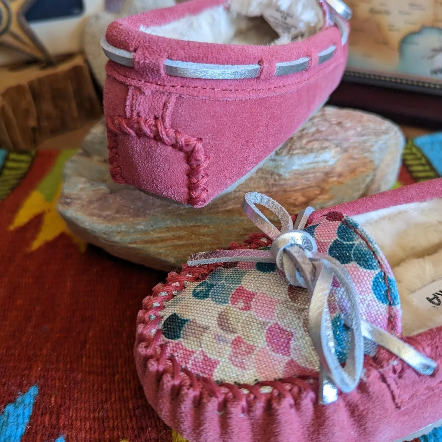 Kids' Moccasin Slippers, the "Cassie" by Minnetonka