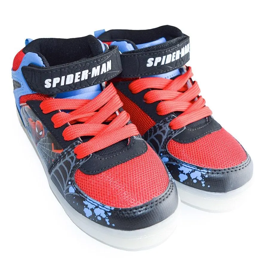 Kids Shoes Spider-Man Youth Boys High Top Light-up Sports Shoes
