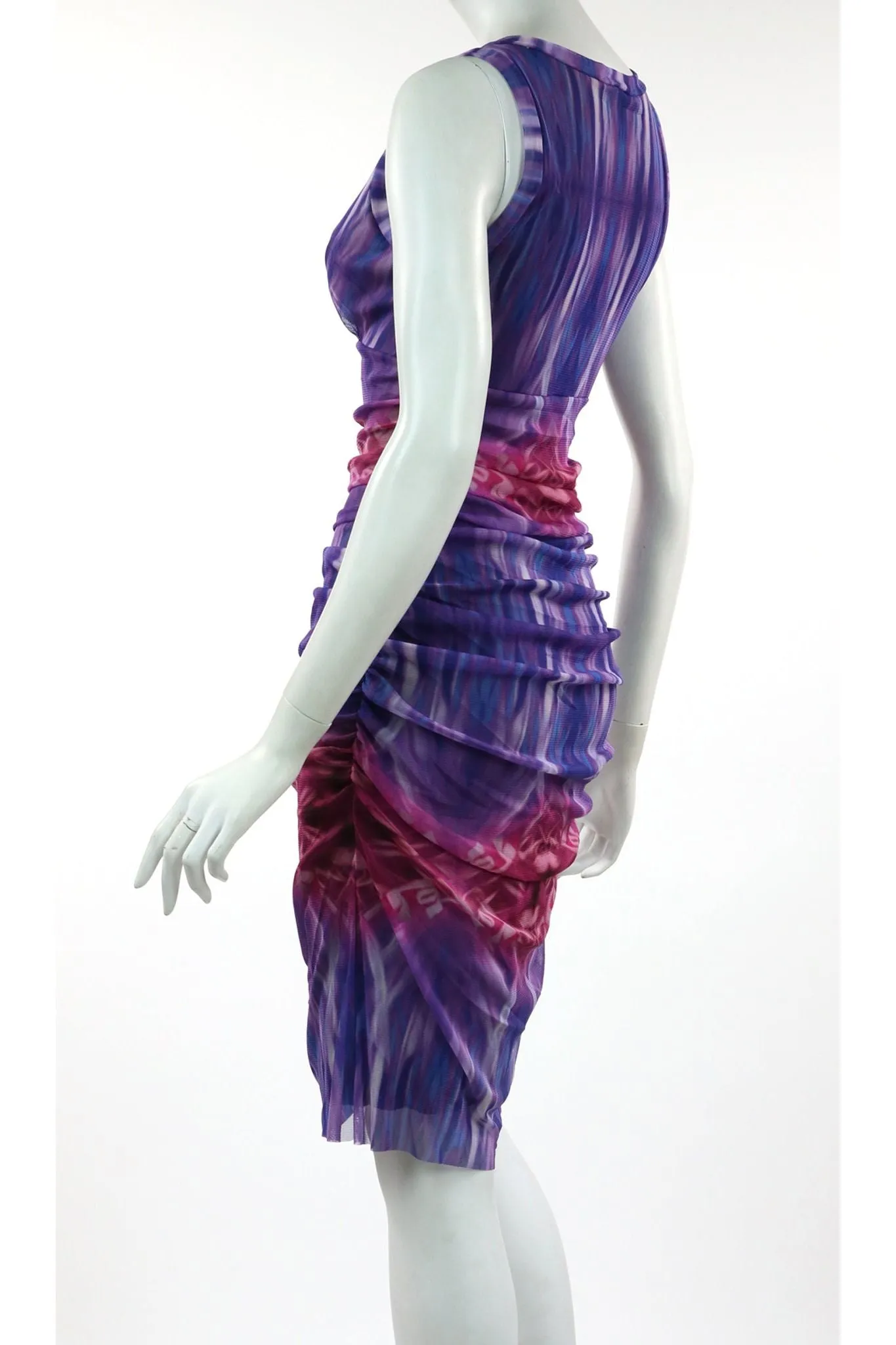 KRISTAL Sleeveless Empire Crossover Ruched Sheath Dress
