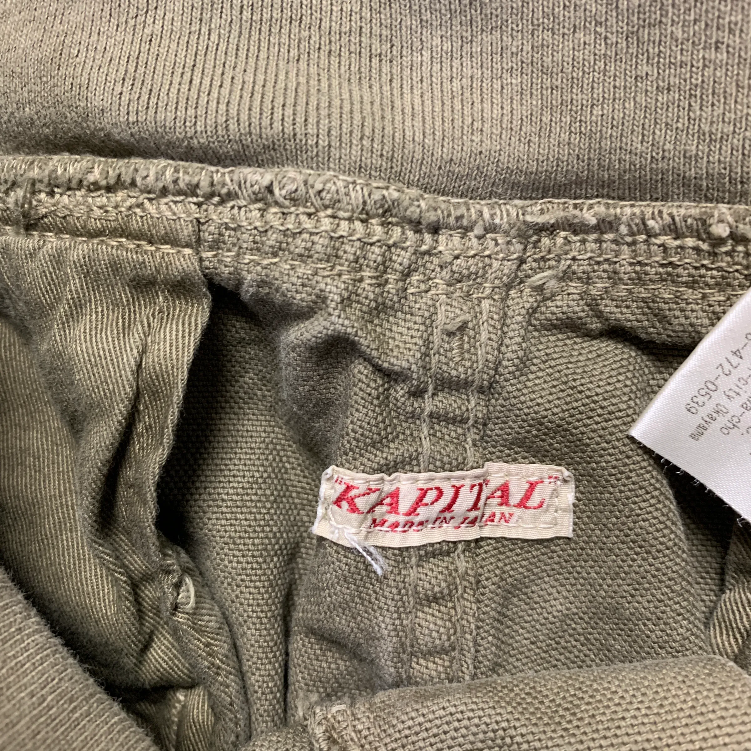 [L] Kapital Cotton Canvas Saurel Nouvelle Pants Olive