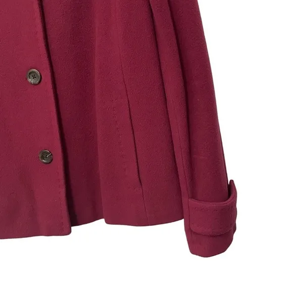 Lands’End Cashmere Wool Blend Peacoat | Maroon / Burgundy | Size 4