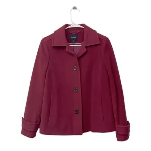 Lands’End Cashmere Wool Blend Peacoat | Maroon / Burgundy | Size 4