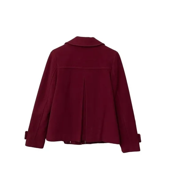 Lands’End Cashmere Wool Blend Peacoat | Maroon / Burgundy | Size 4