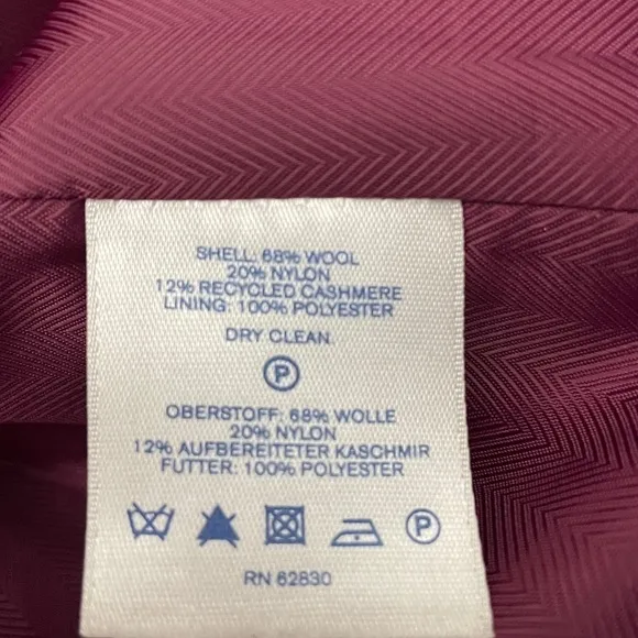 Lands’End Cashmere Wool Blend Peacoat | Maroon / Burgundy | Size 4
