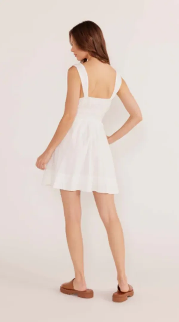 Lotus Drawstring Mini Dress Ivory