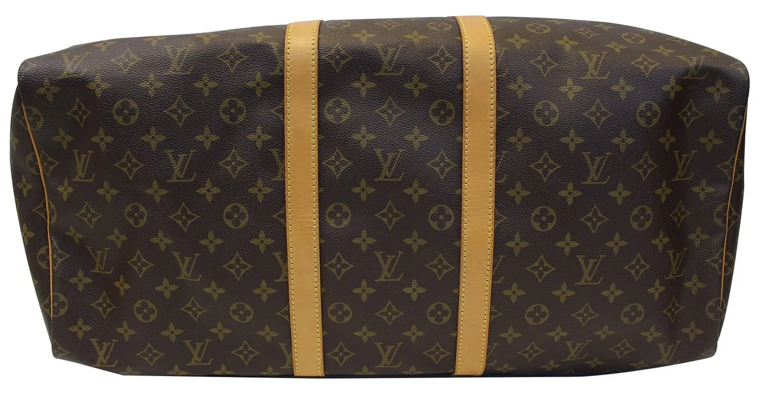 LOUIS VUITTON Monogram Canvas Keepall 55 Brown Travel Bag