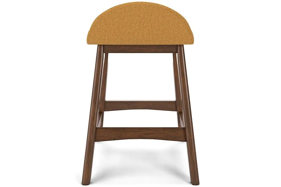 Lynn Mustard Upholstered Counter Stools (Set of 2)