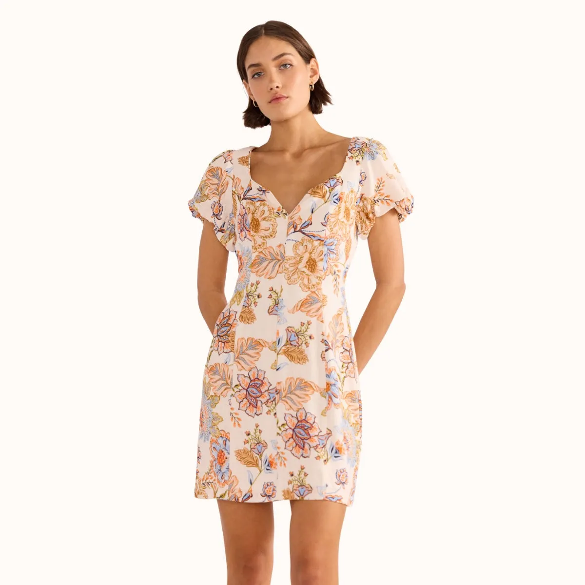 Marceline Panel Mini Dress (Floral)