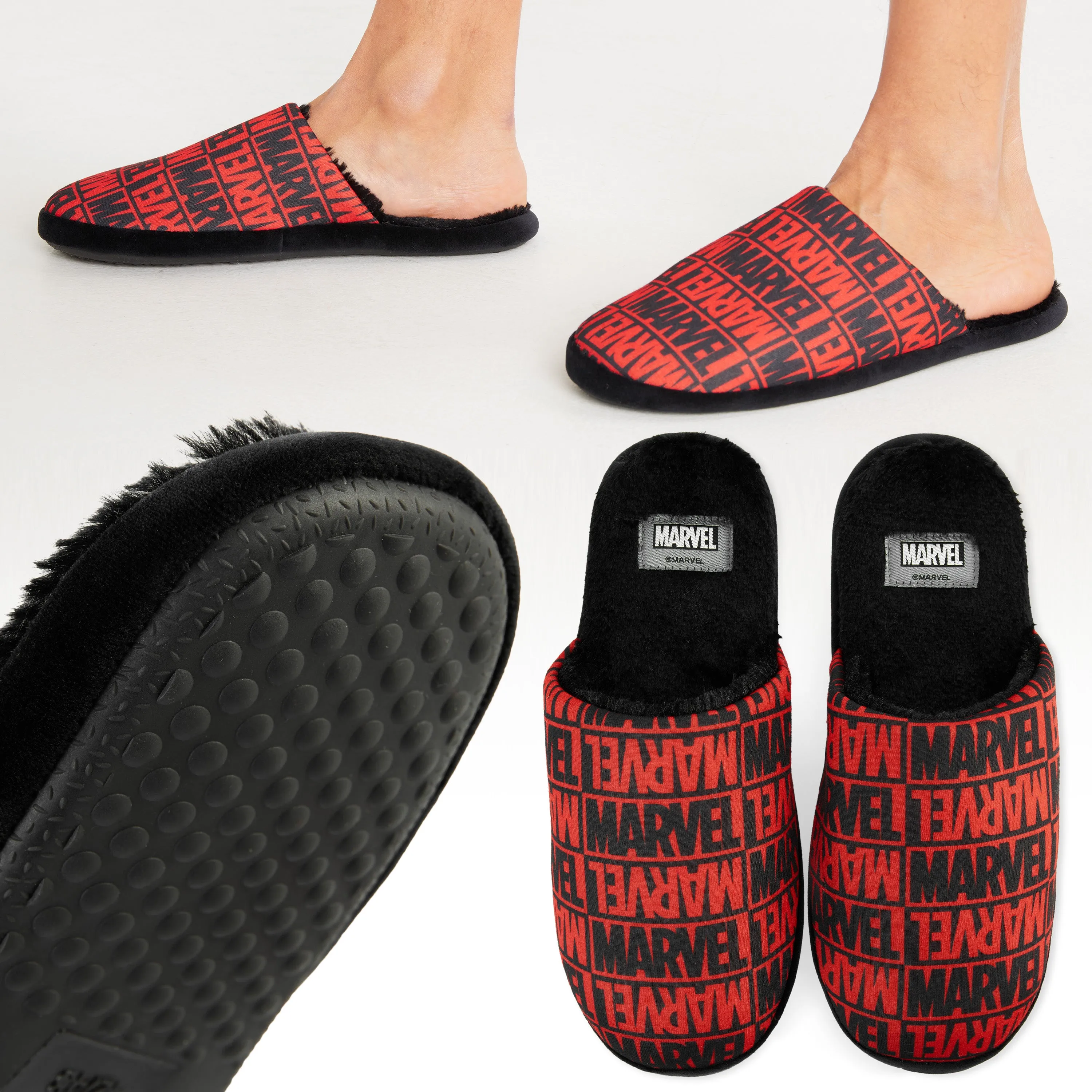 Marvel Men's Slippers - Warm Cosy Indoor Non Slip Shoes