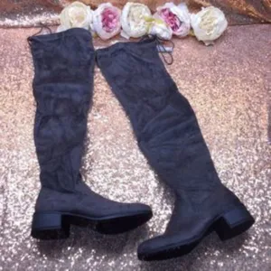 Material Girl Grey Over the Knee Boots 6M