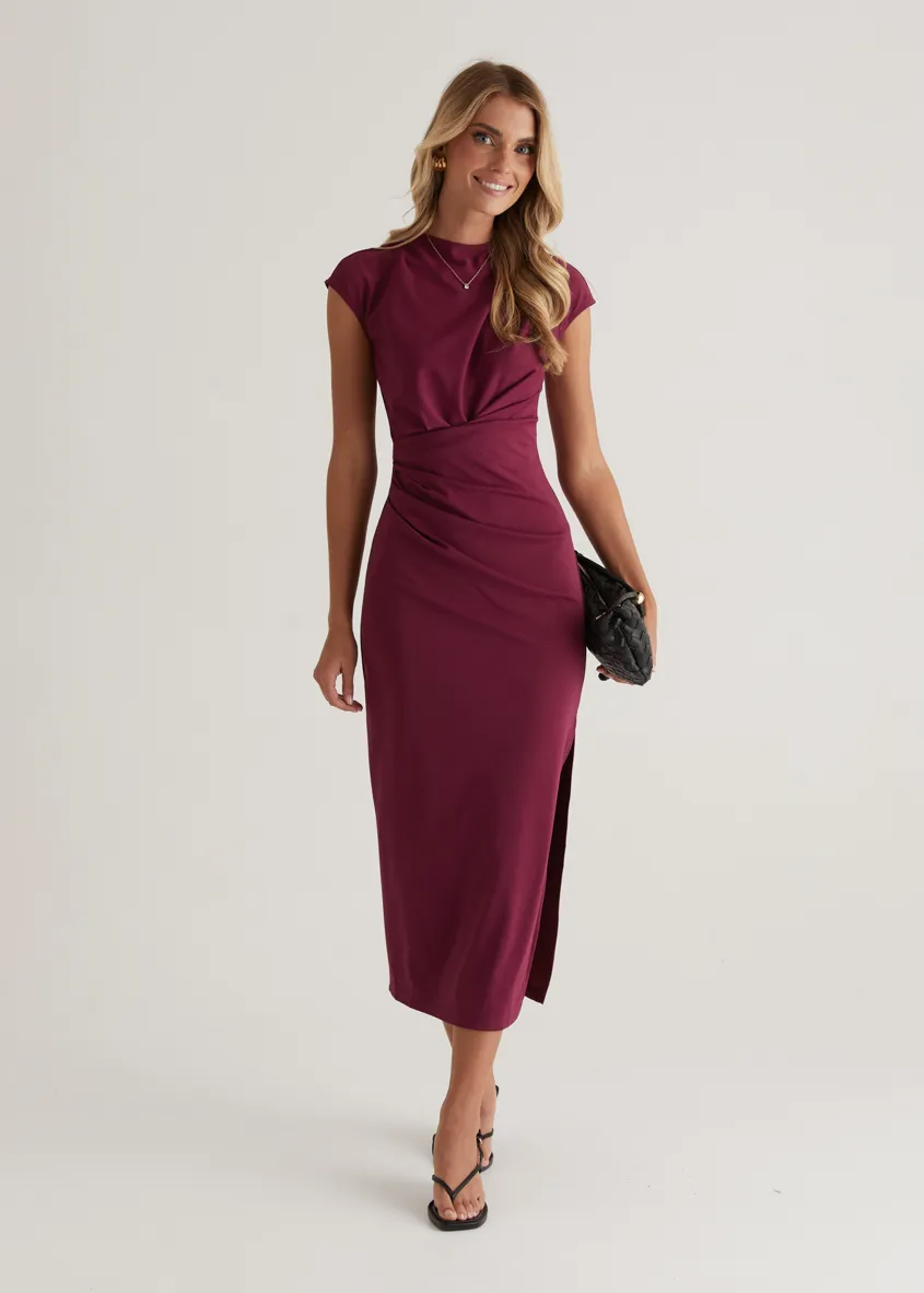 Mavis Midi Dress - Plum
