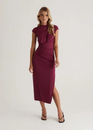 Mavis Midi Dress - Plum