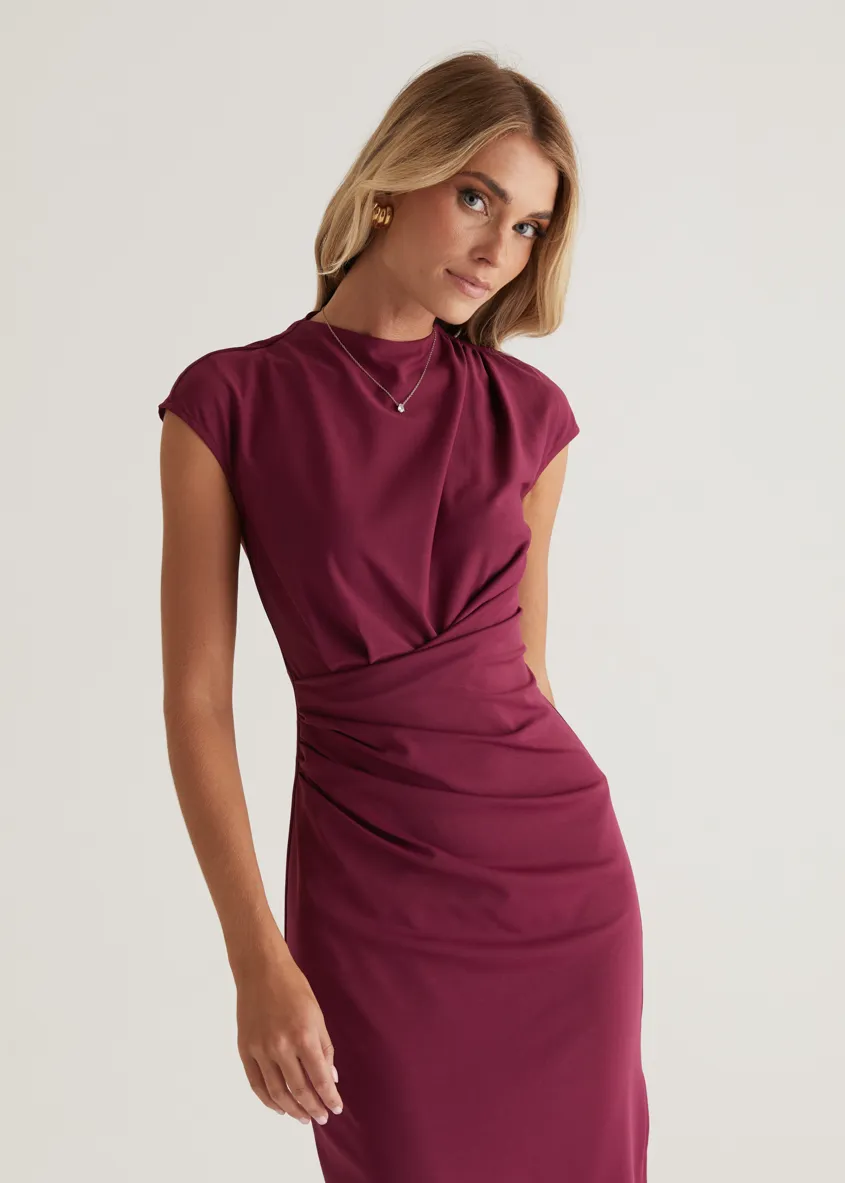 Mavis Midi Dress - Plum