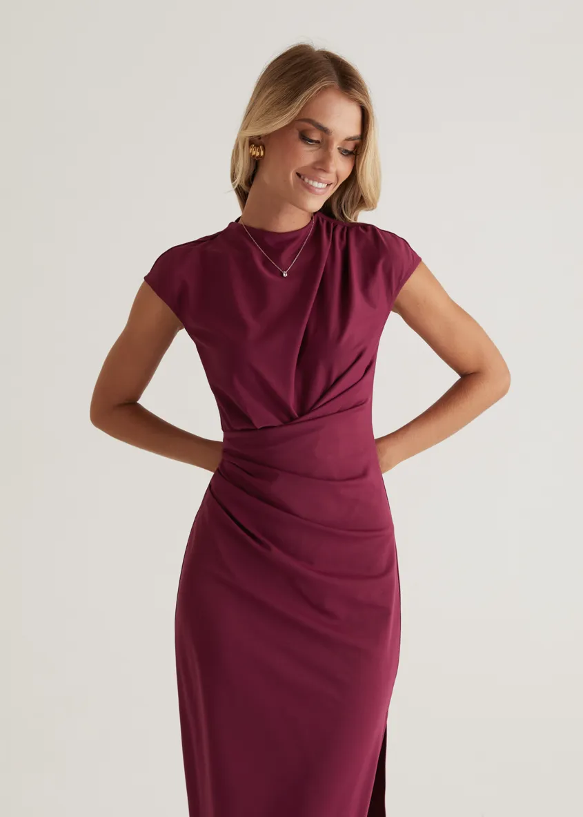 Mavis Midi Dress - Plum