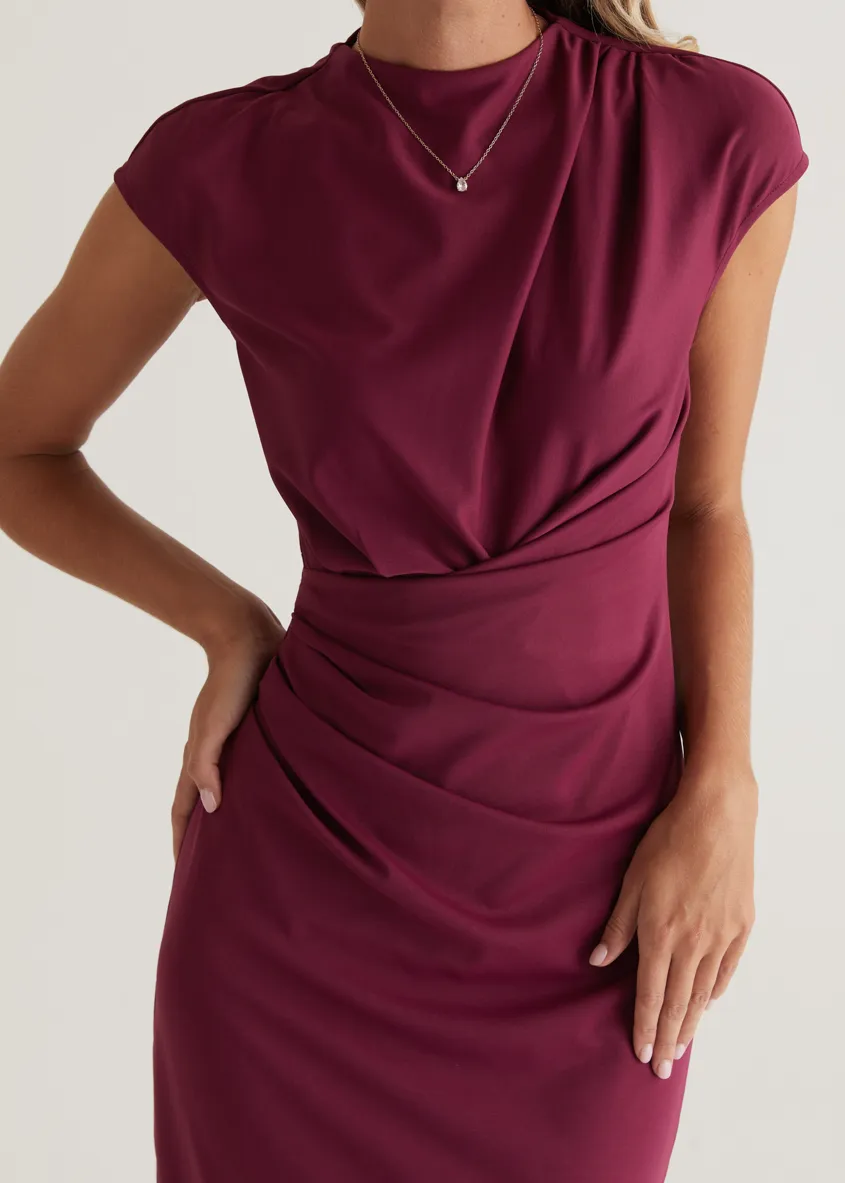 Mavis Midi Dress - Plum