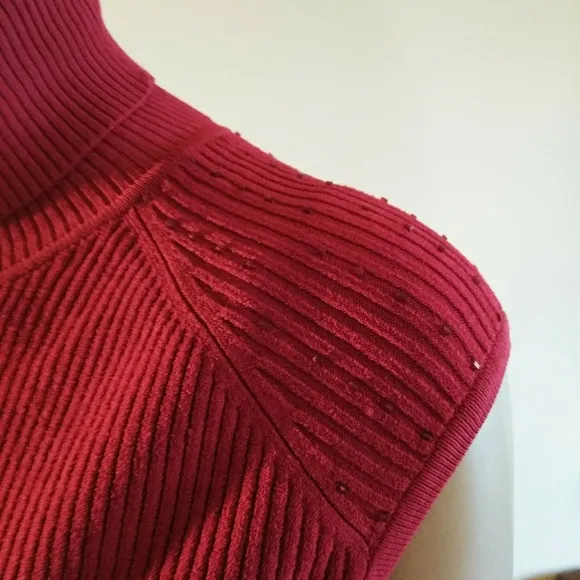 Max Studio red beaded turtleneck tee &amp;Jack…