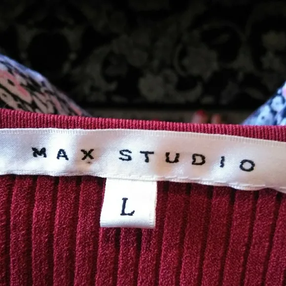 Max Studio red beaded turtleneck tee &amp;Jack…