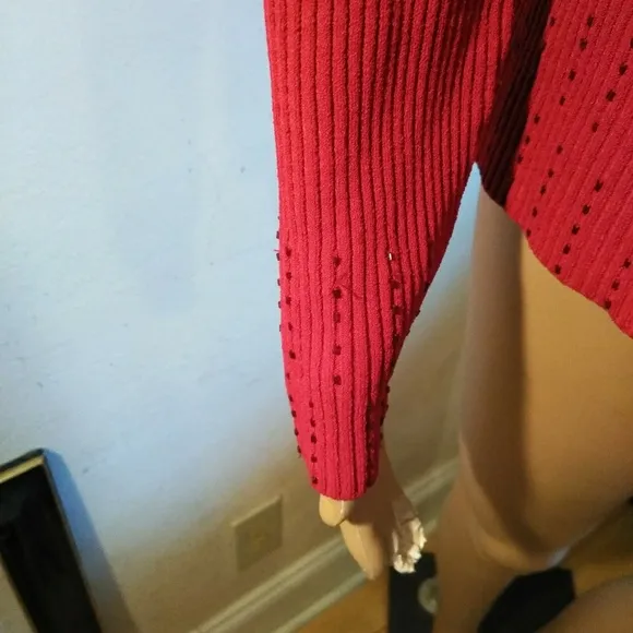 Max Studio red beaded turtleneck tee &amp;Jack…