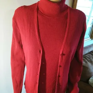 Max Studio red beaded turtleneck tee &amp;Jack…