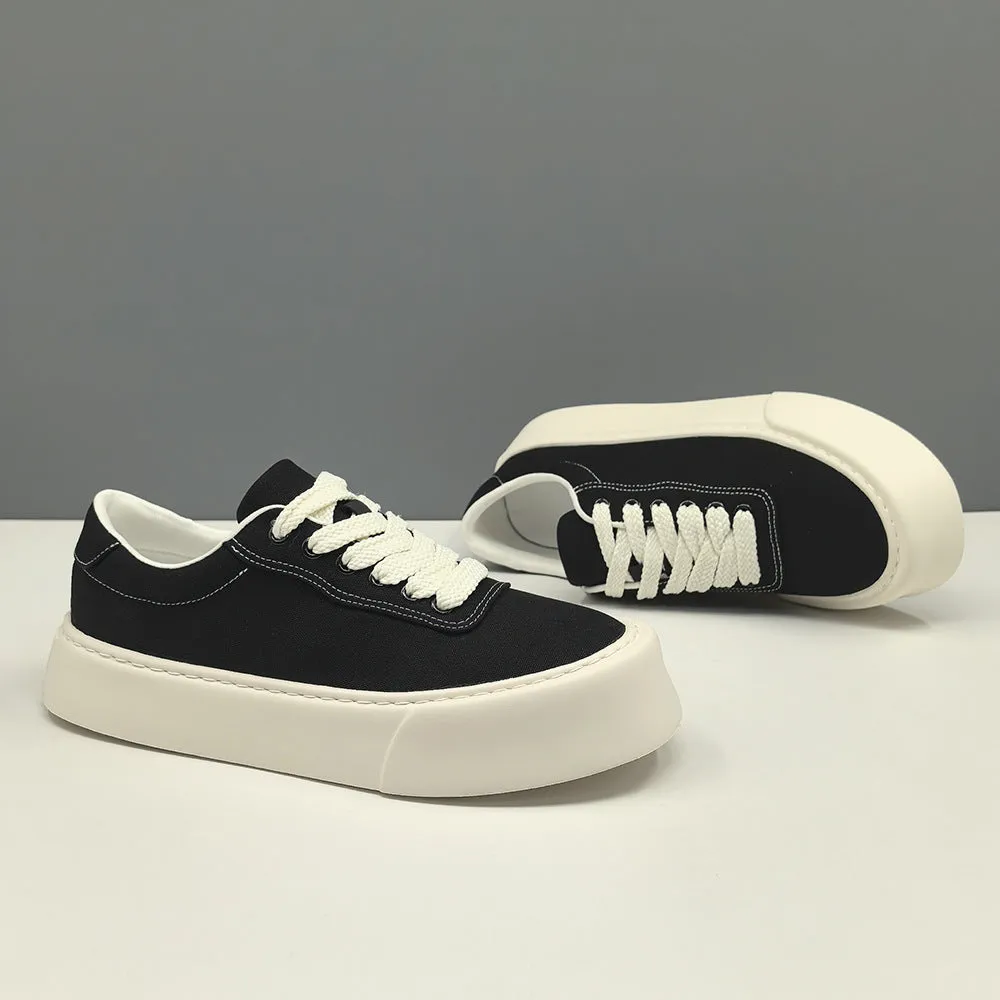 Men Minimalism Plain Canvas Flat Casual Shoes