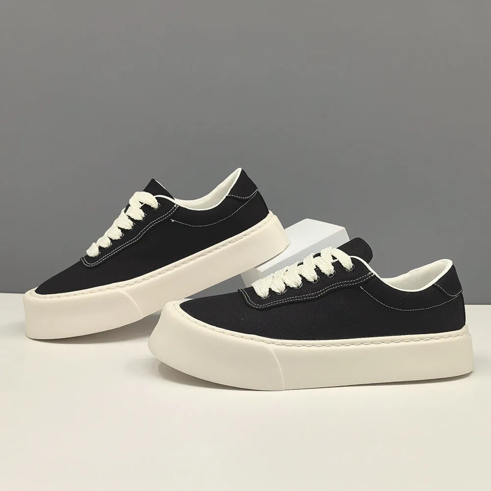 Men Minimalism Plain Canvas Flat Casual Shoes