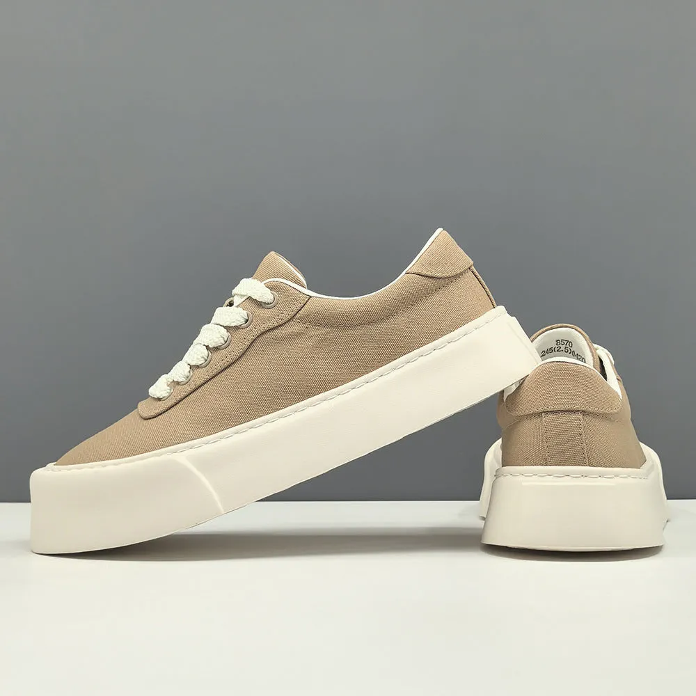Men Minimalism Plain Canvas Flat Casual Shoes