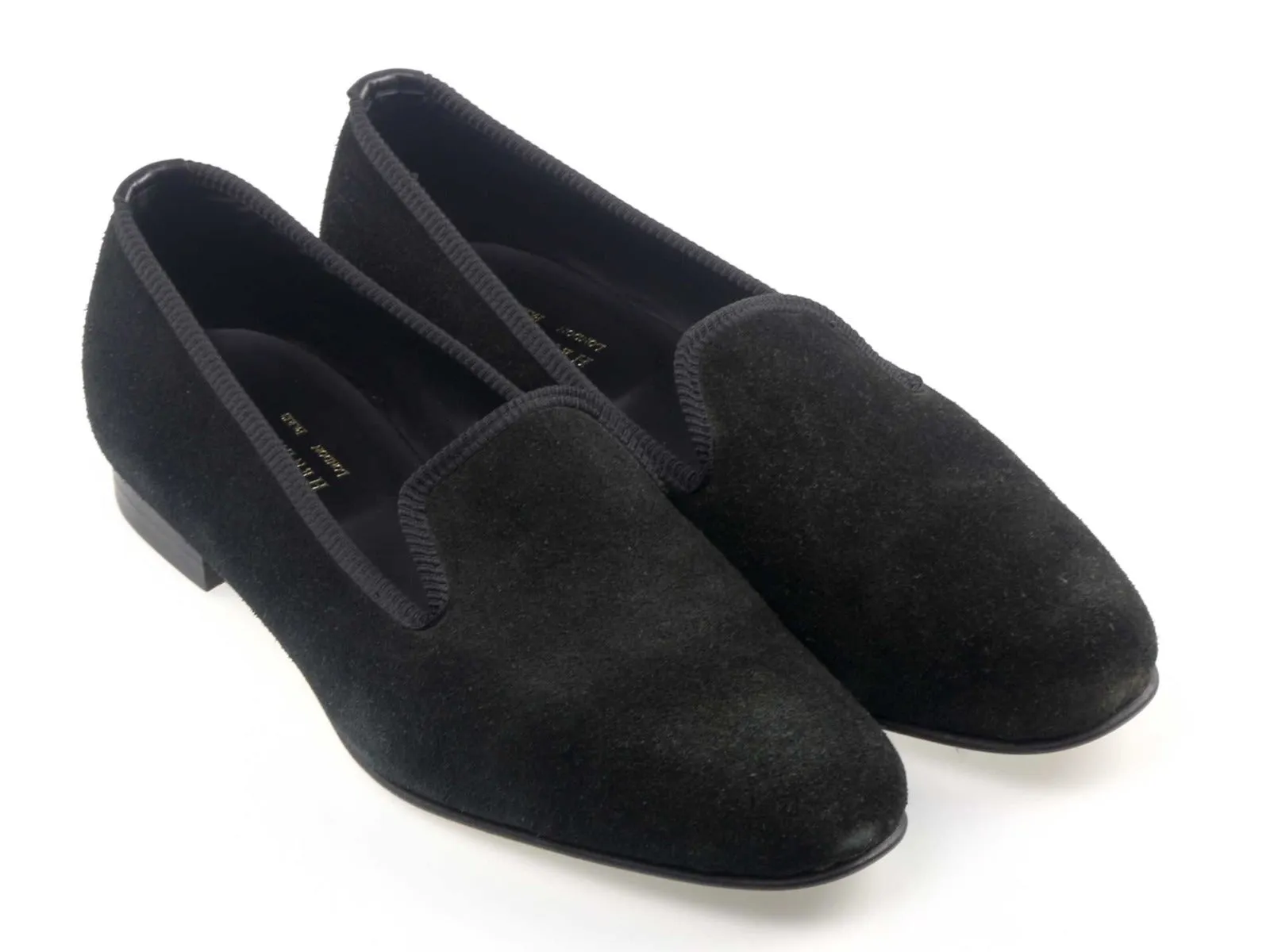 Mens Black Suede Slipper - UK 5.5