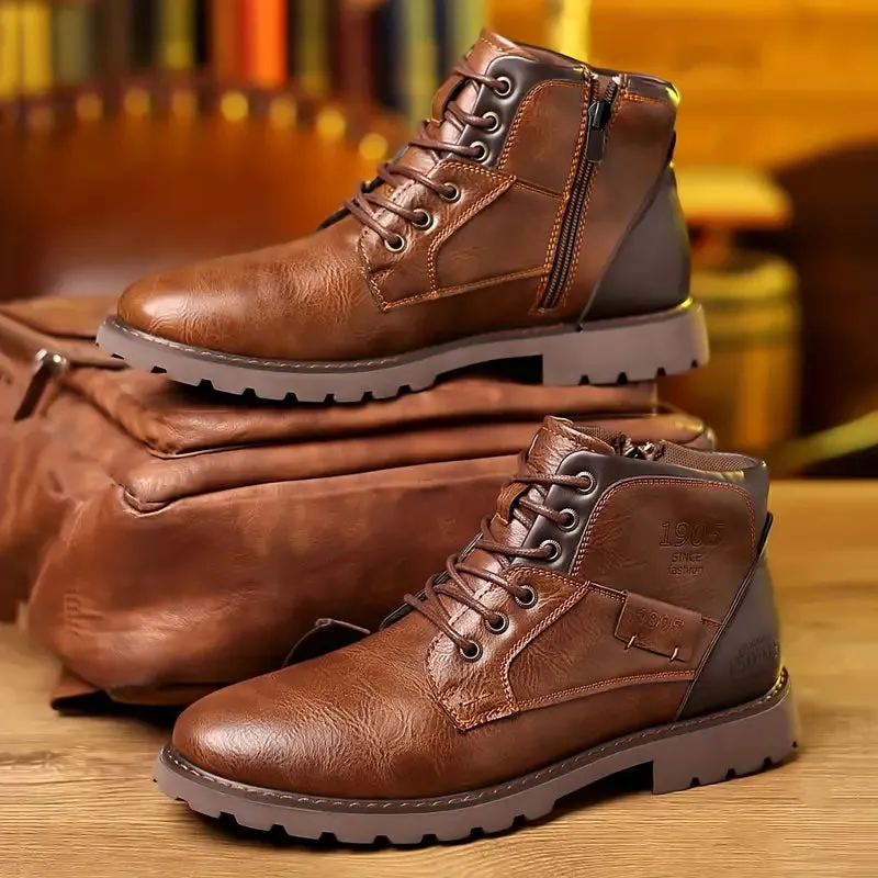 Men's Casual Thick Sole Vegan Leather Chelsea Boots | Eco-Friendly Materials