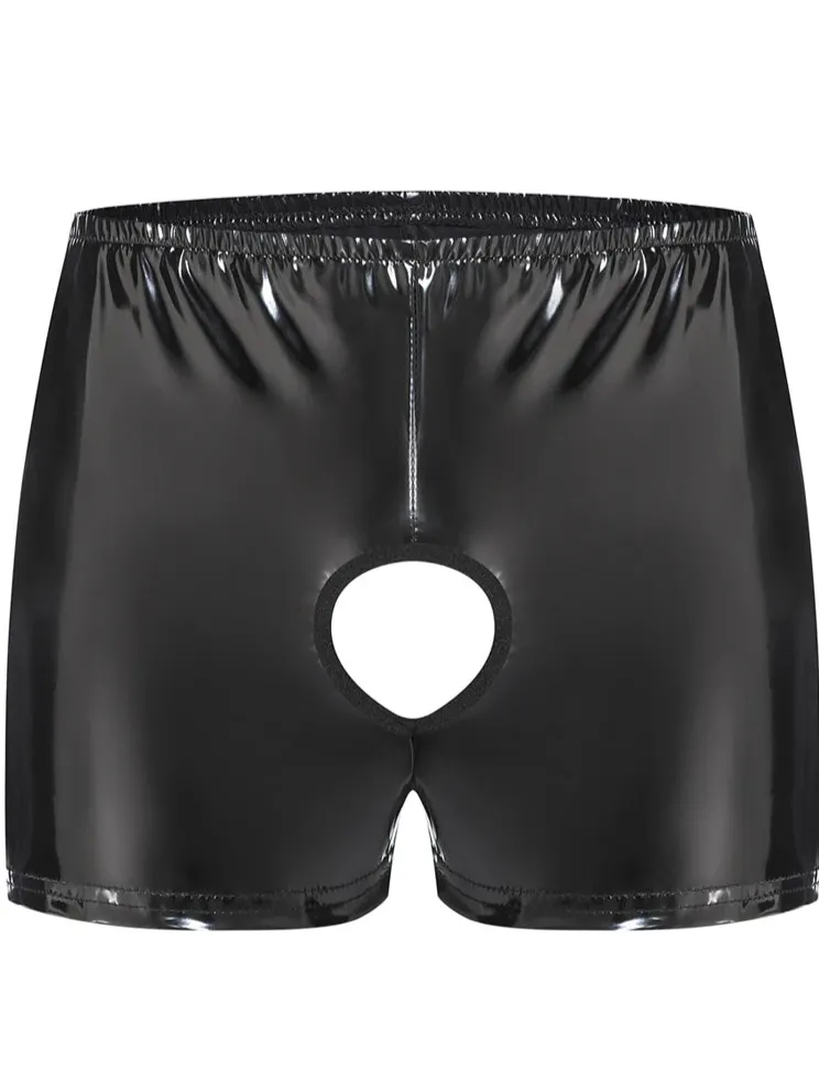 Men’s Double-Hole Glossy Boxer Shorts