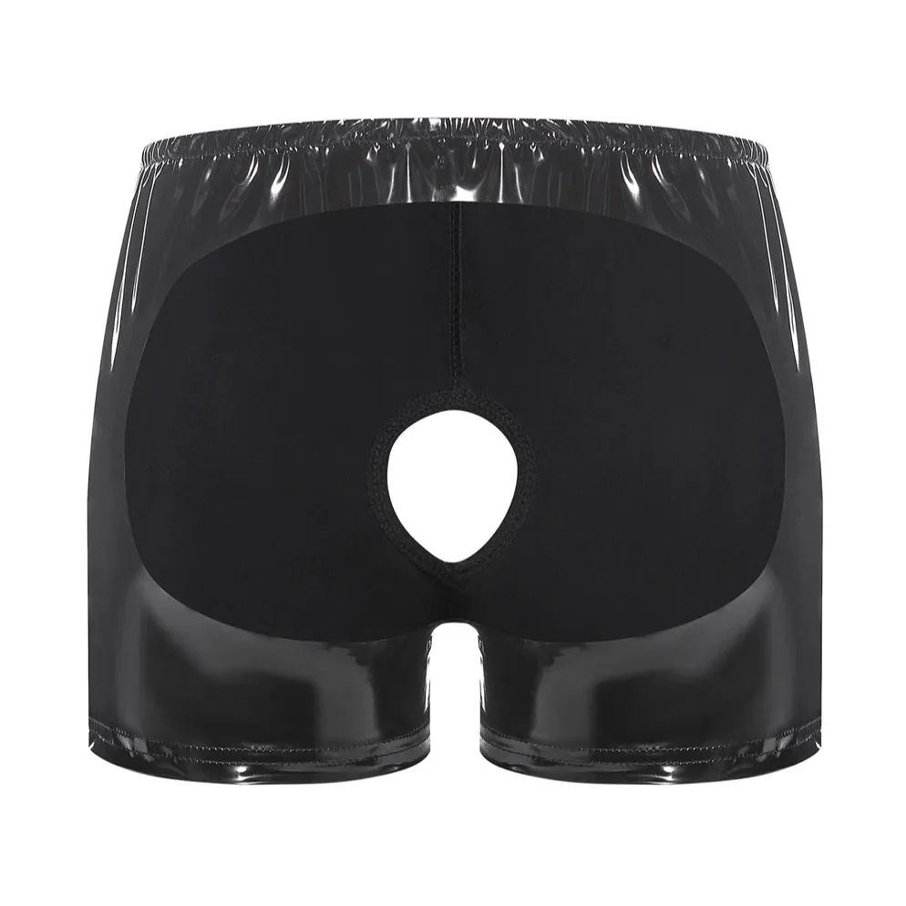 Men’s Double-Hole Glossy Boxer Shorts