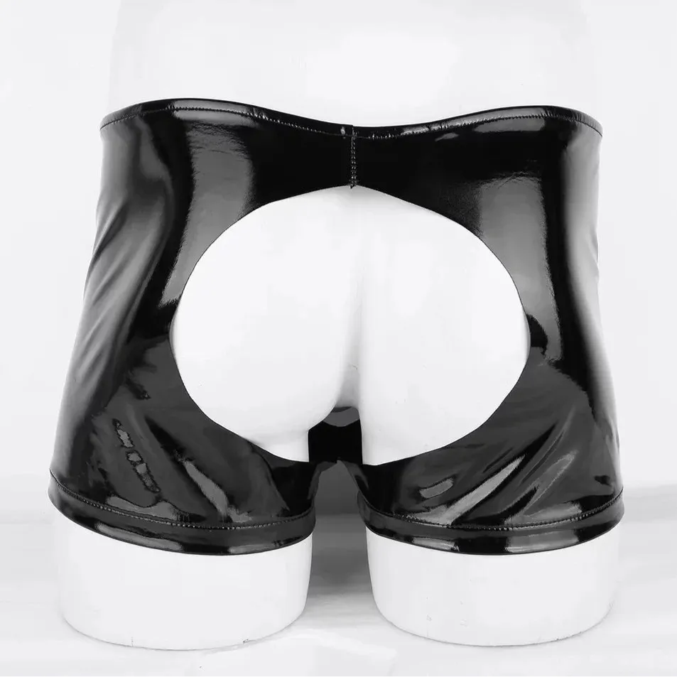 Men’s Double-Hole Glossy Boxer Shorts