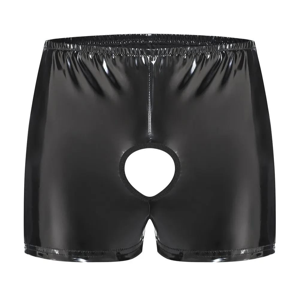 Men’s Double-Hole Glossy Boxer Shorts
