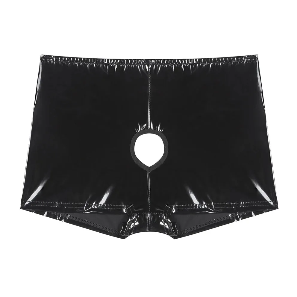 Men’s Double-Hole Glossy Boxer Shorts