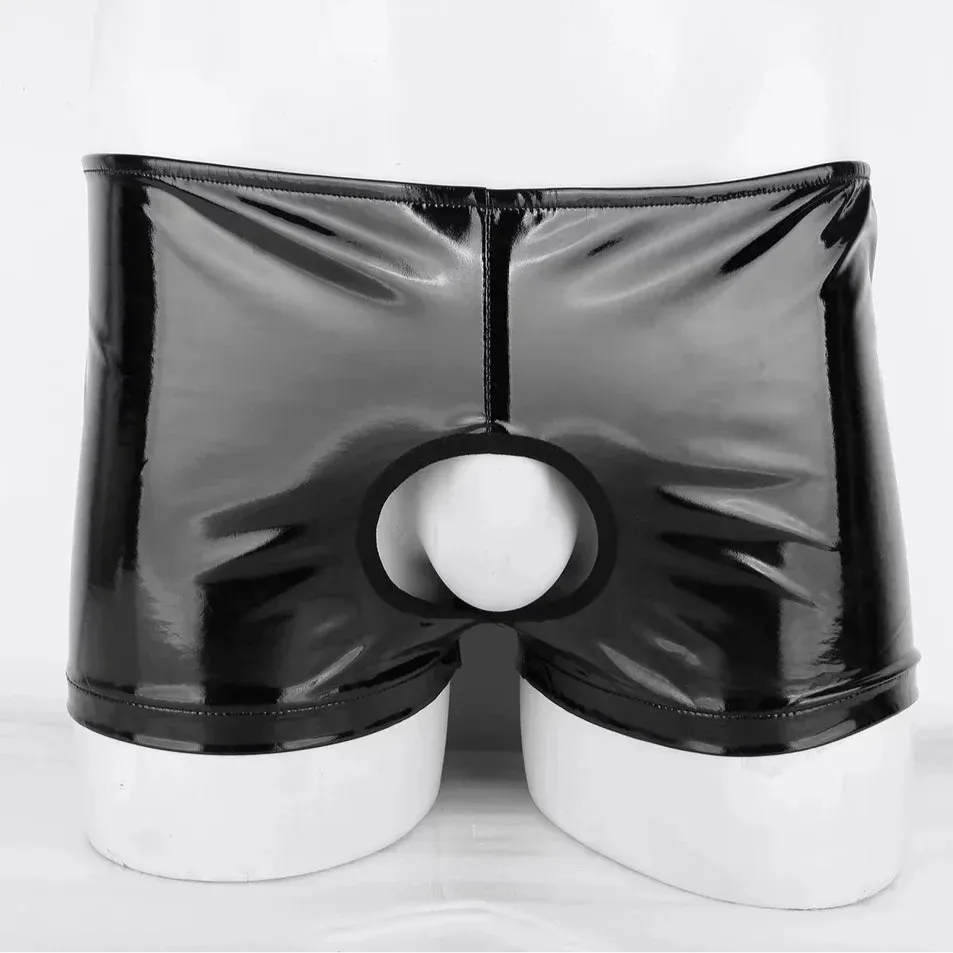 Men’s Double-Hole Glossy Boxer Shorts