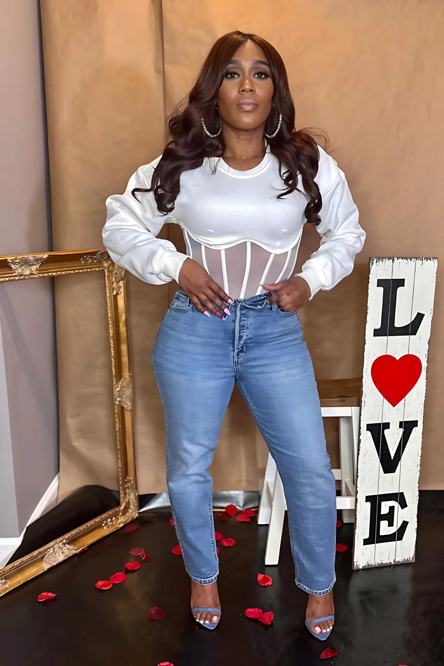 MESH DETAIL CORSET TOP