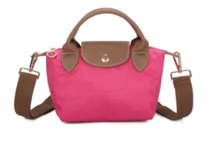 Mini Grab Handle Pouch Bag Hot Pink