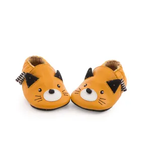 Moulin Roty Les Moustaches Yellow Cat Leather Shoes