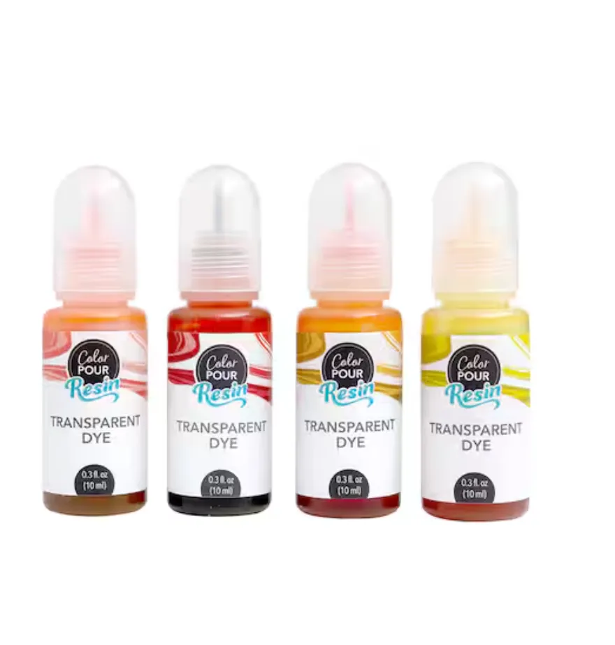 New American Crafts Color Pour Resin Transparent Warm Dye Kit, 4 Pack