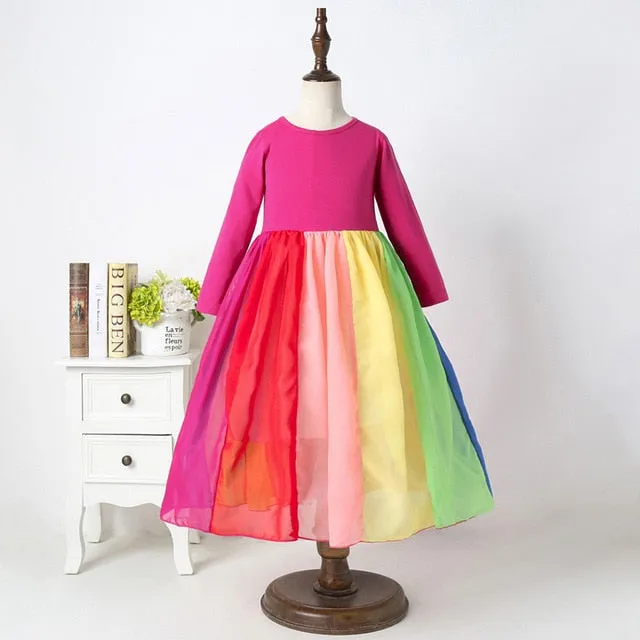New Arrival Girls Fashion Rainbow Dress