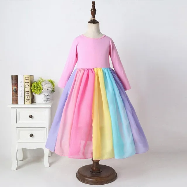 New Arrival Girls Fashion Rainbow Dress