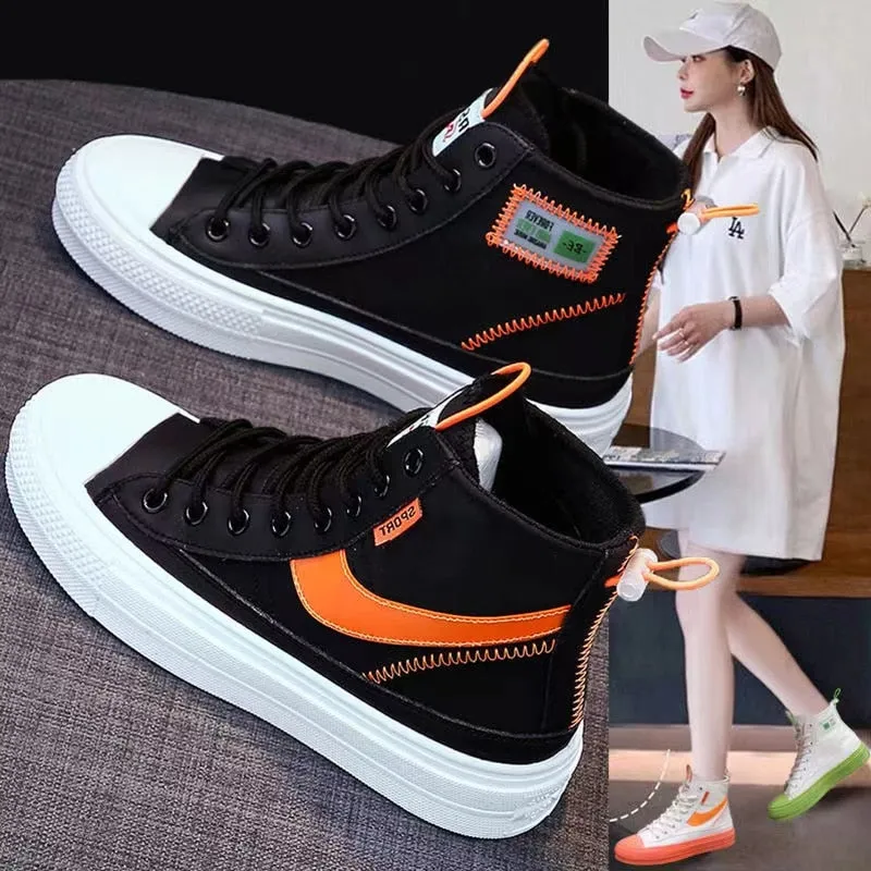 New Spring Sneakers Women Summer Canvas Platform Shoes