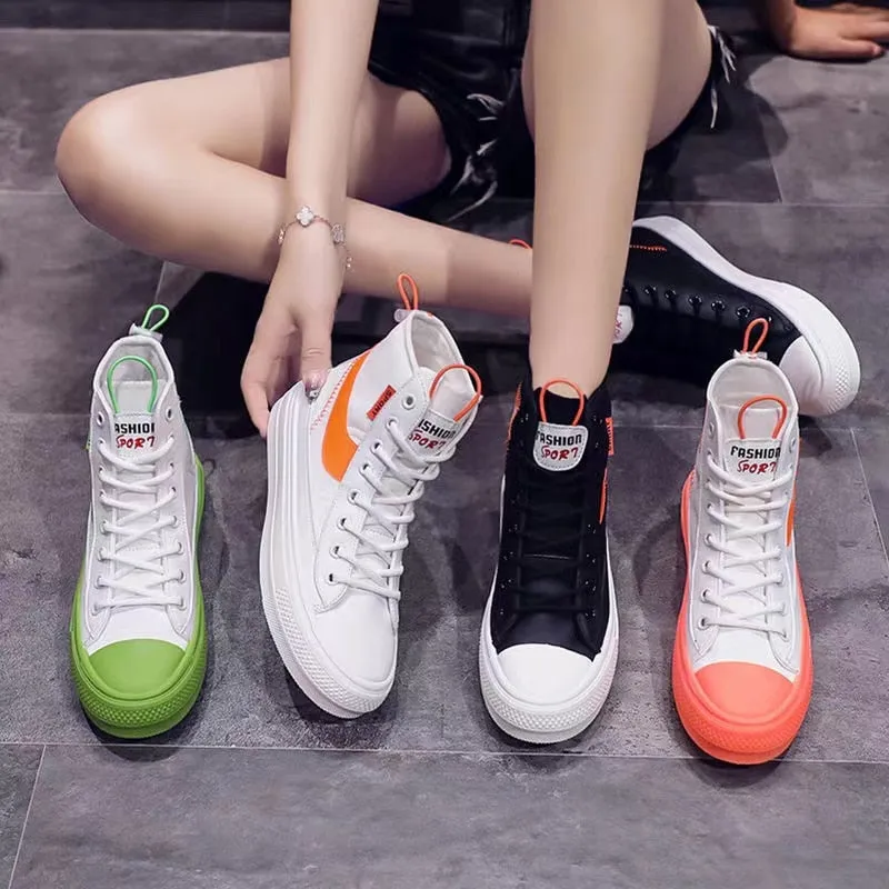 New Spring Sneakers Women Summer Canvas Platform Shoes