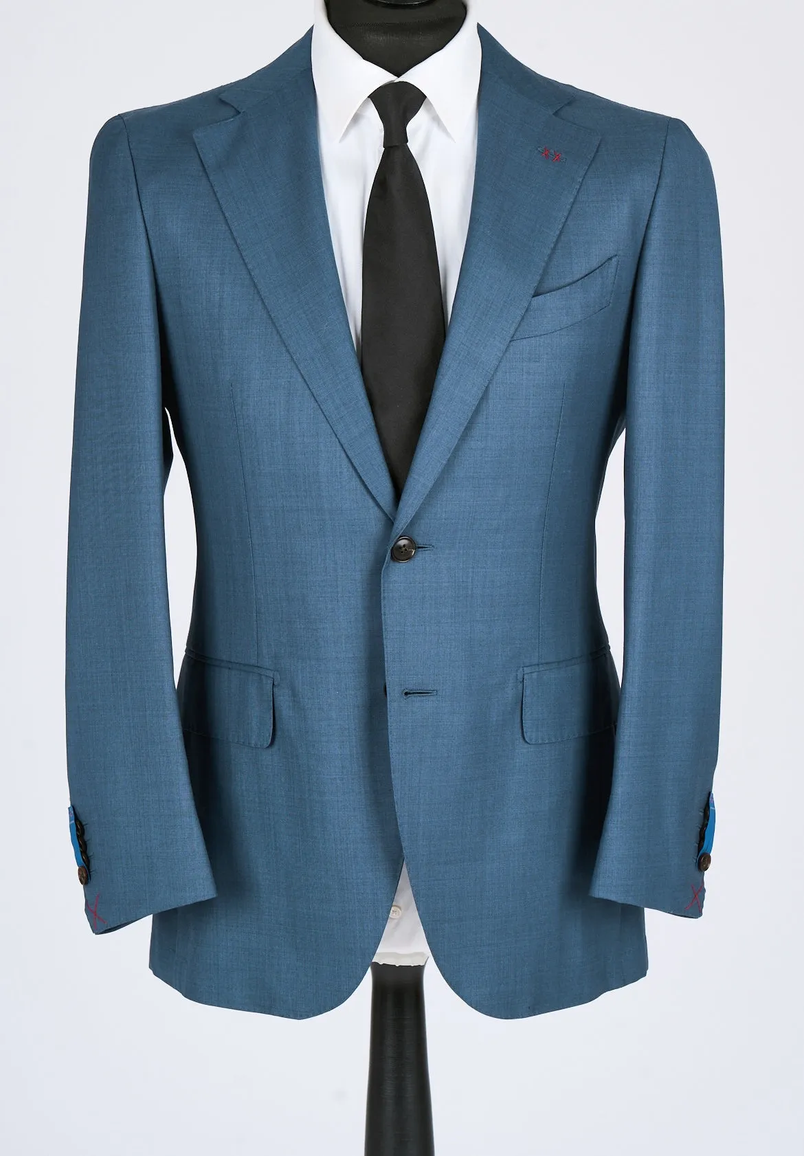 New Suitsupply JORT Mid Blue Pure Wool Super 150s Full Canvas Suit - Size 36R, 38R, 40R