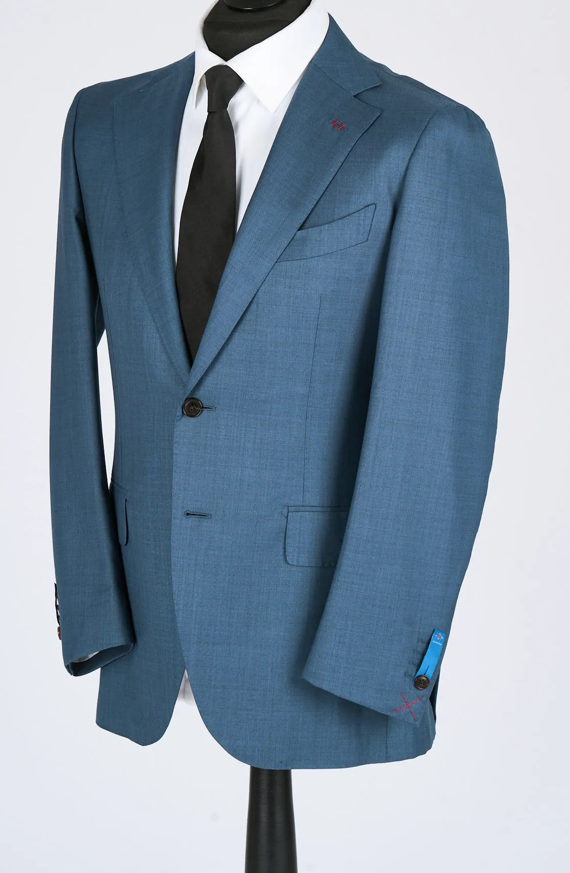 New Suitsupply JORT Mid Blue Pure Wool Super 150s Full Canvas Suit - Size 36R, 38R, 40R