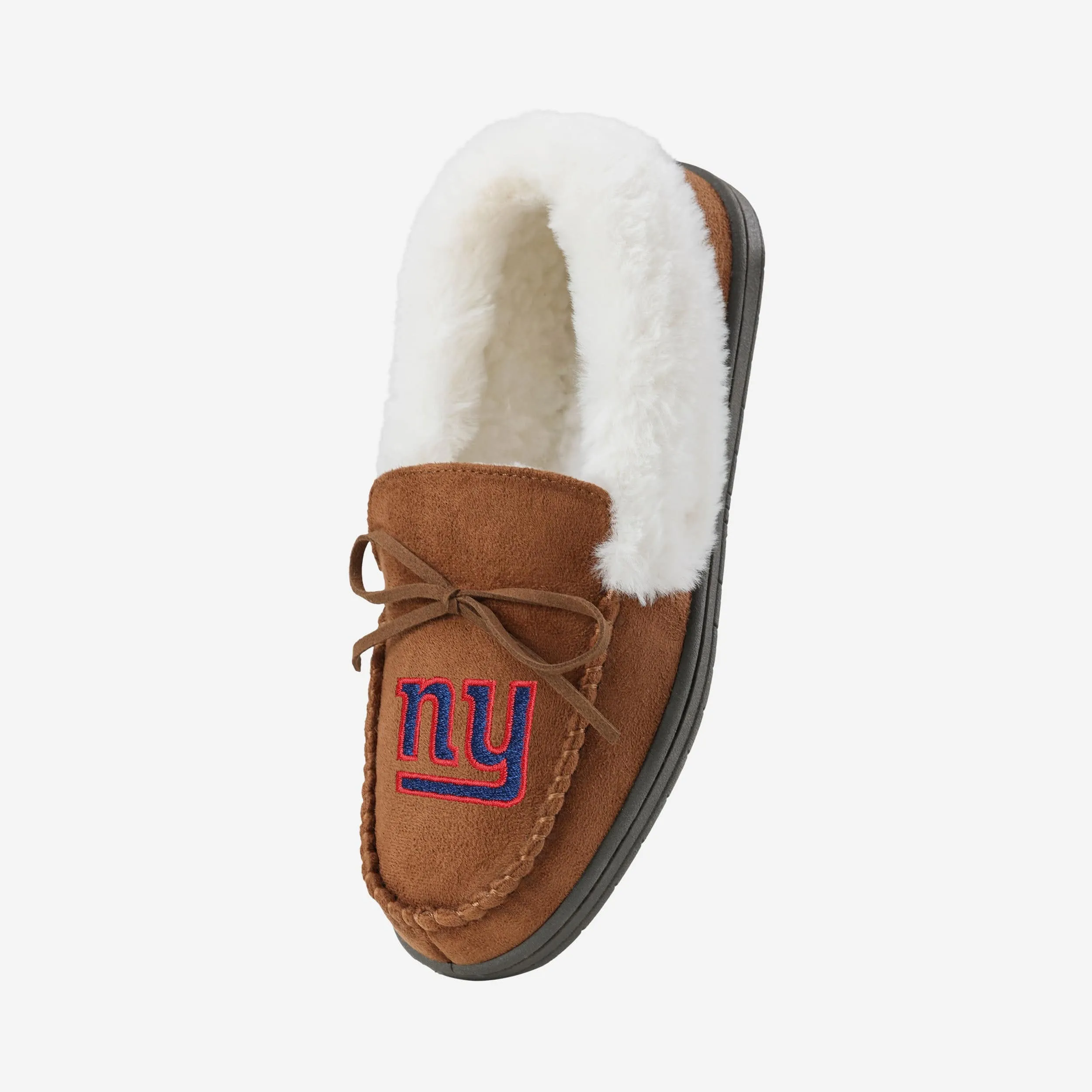 New York Giants Womens Tan Moccasin Slipper