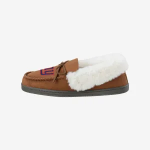 New York Giants Womens Tan Moccasin Slipper