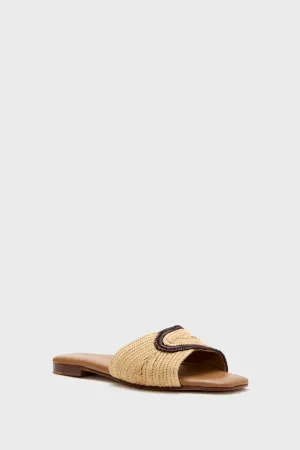 Nude and Brown Volakas Flats